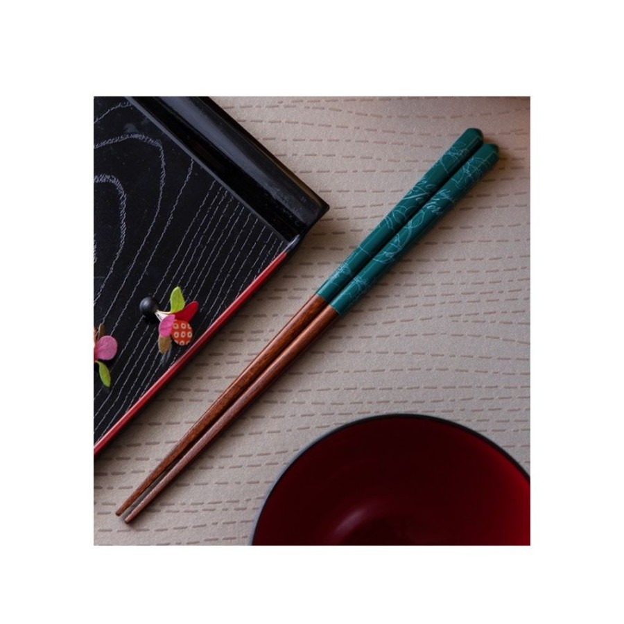 Kitchenware | Maison Ghibli Lacquered Chopsticks 21Cm Sketches Deep Green - My Neighbor Totoro