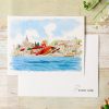 Postcards And Letter Papers | Maison Ghibli Watercolour Greeting Cards 24 X 15,8 Cm Seaplane - Porco Rosso