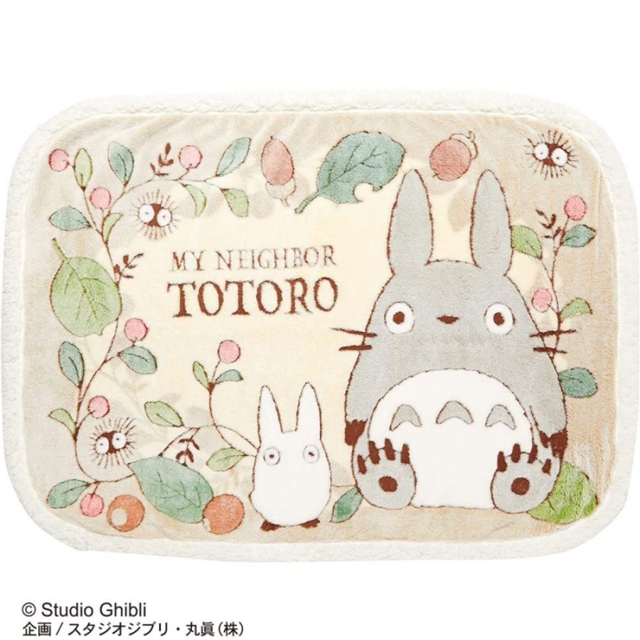 Household Linen | Maison Ghibli Plaid Totoro Leaves And Nuts 70X100 Cm - My Neighbor Totoro