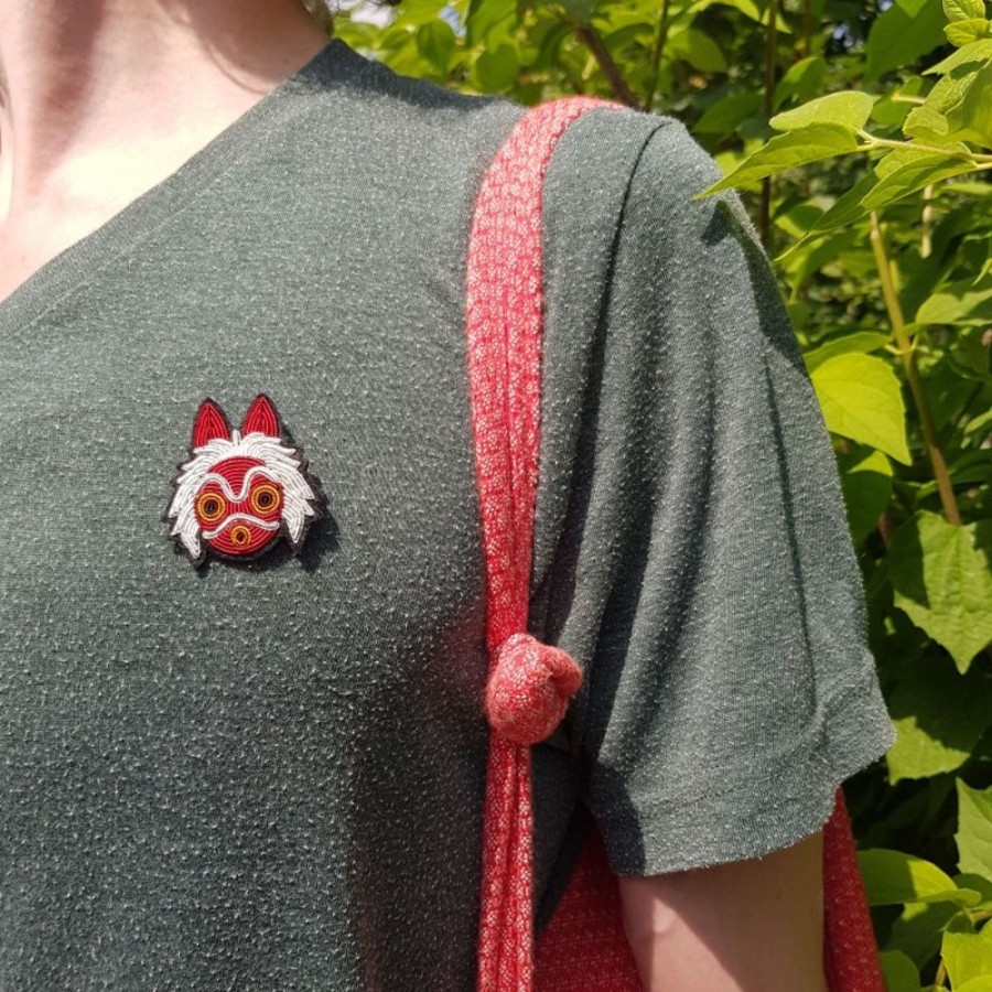 Pins | Maison Ghibli Embroidered Jewel Brooch San'S Mask - Princess Mononoke