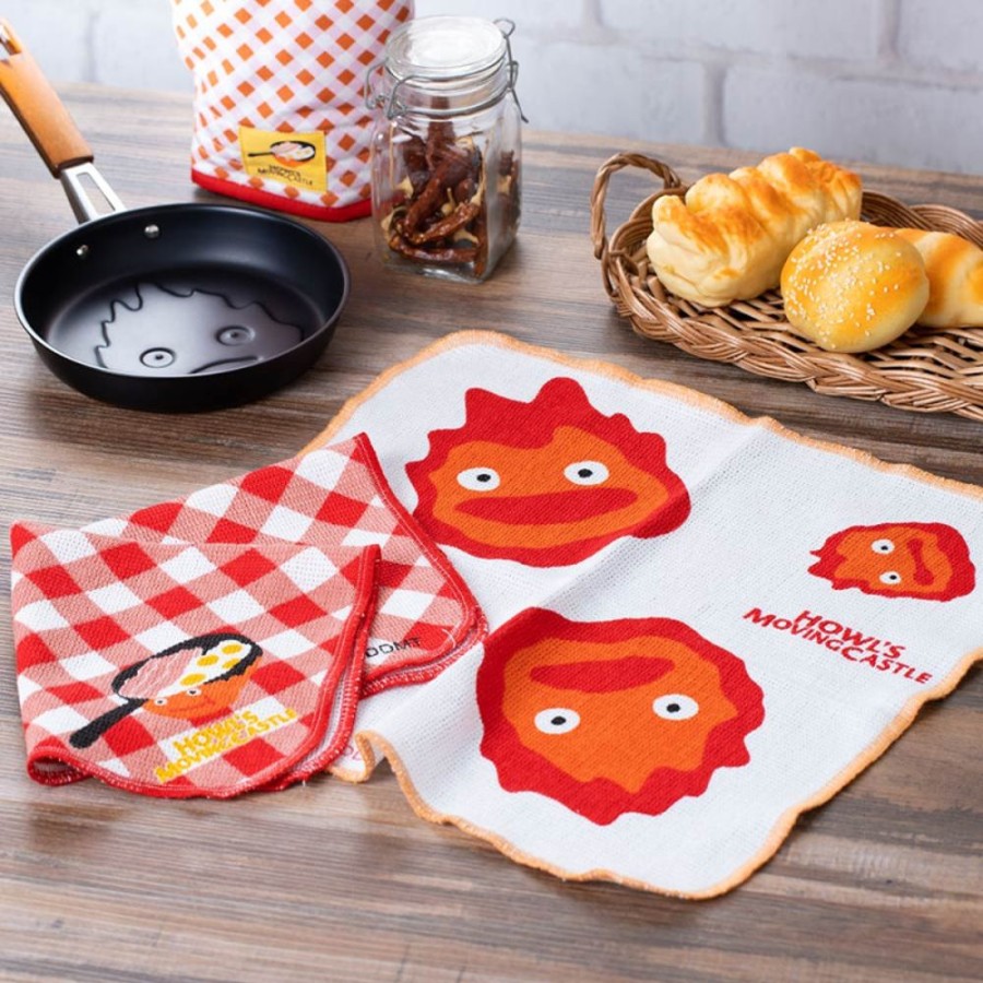 Kitchenware | Maison Ghibli 2 Pcs Set Kitchen Towel Calcifer - Howl'S Moving Castle