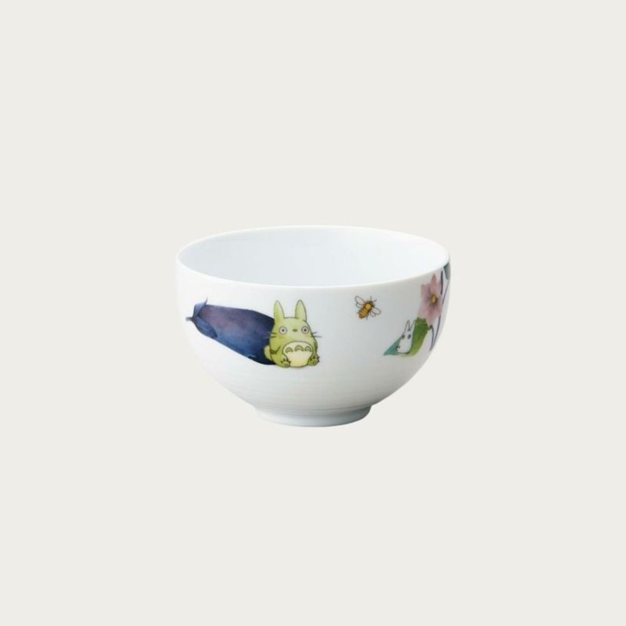 Kitchenware | Maison Ghibli Bowl 13Cm Totoro Eggplant And Flower - My Neighbor Totoro