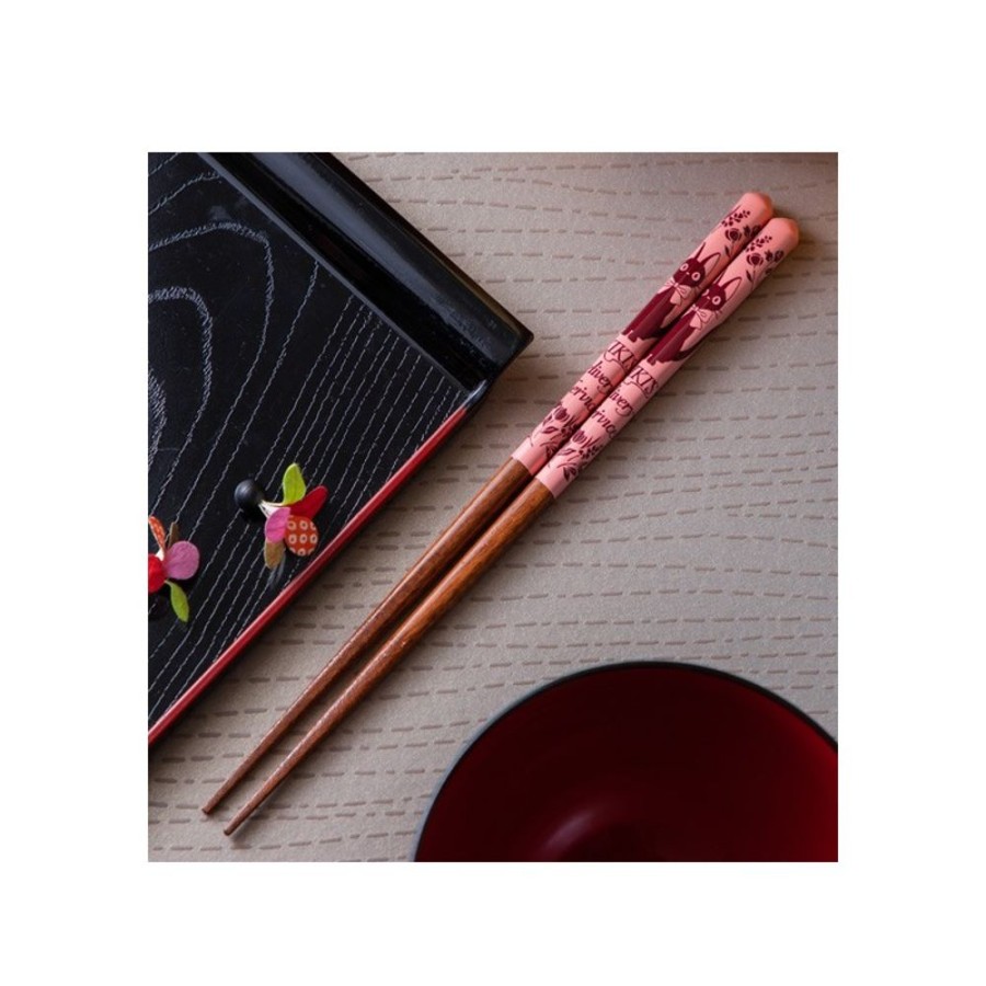 Kitchenware | Maison Ghibli Lacquered Chopsticks 21Cm Sketches Pink - Kiki'S Delivery Service