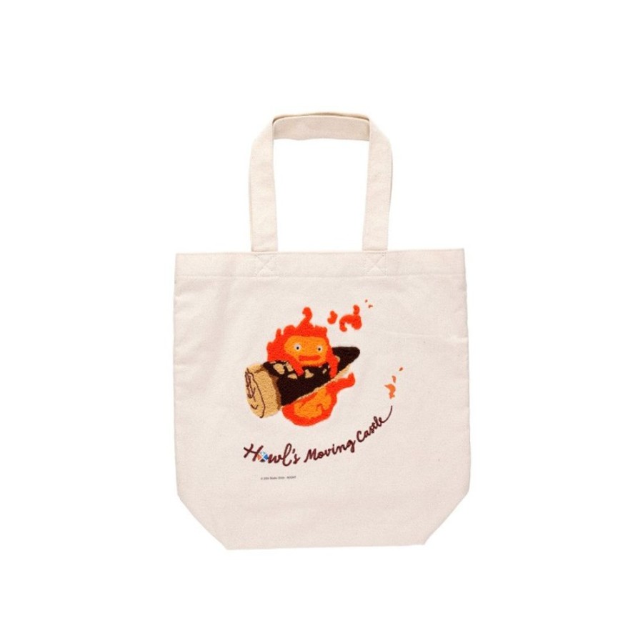 Bags | Maison Ghibli Embroidery Canvas Tote Bag Calcifer In A Hurry - Howl'S Moving Castle