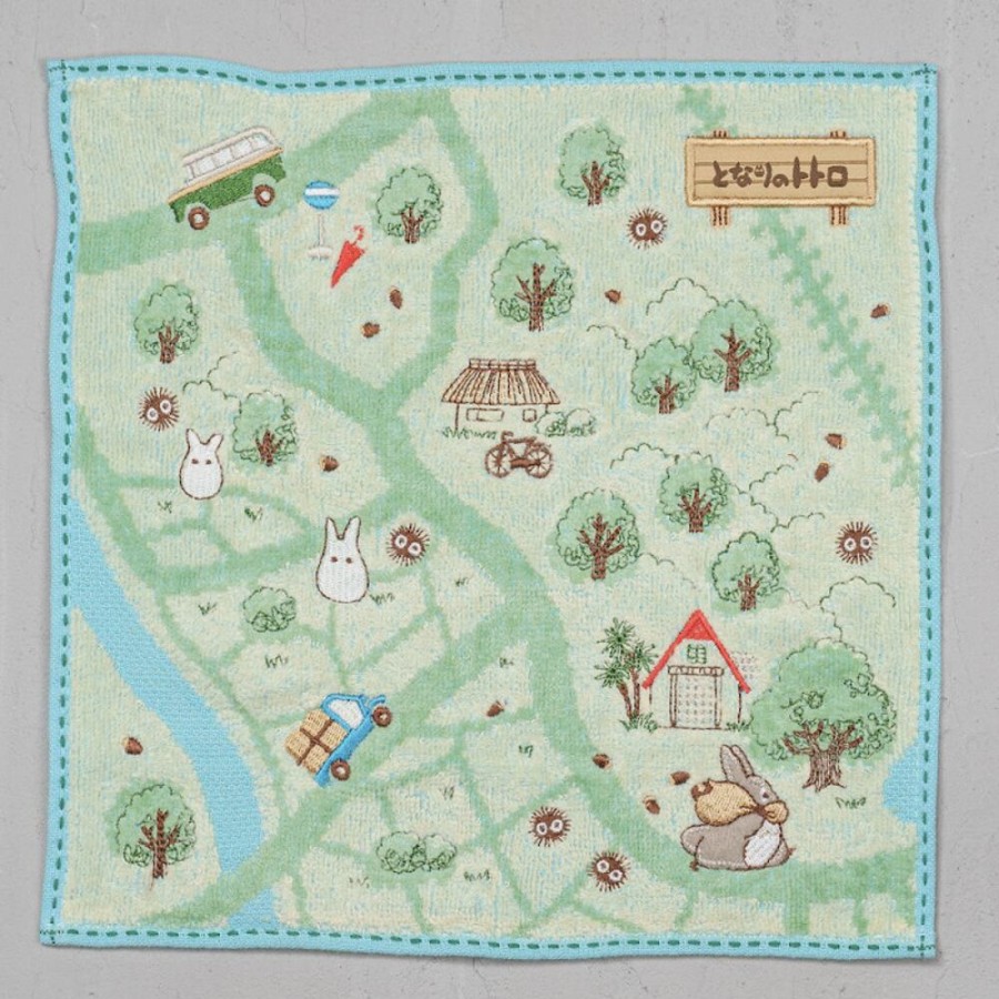 Household Linen | Maison Ghibli Mini Towel Hiking Map 25X25 Cm - My Neighbor Totoro