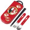 Kitchenware | Maison Ghibli Dark Red Set Chopsticks Spoon Fork No Face - Spirited Away