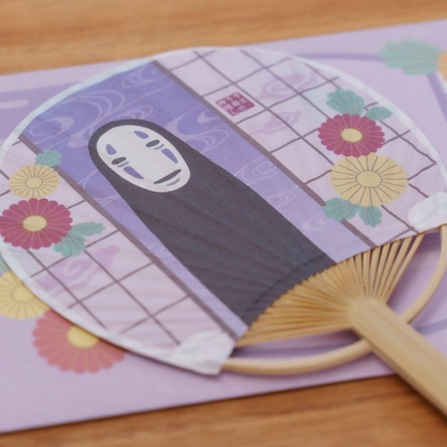 Accessories | Maison Ghibli Bamboo Fan & Letter Set No Face With Flower - Spirited Away