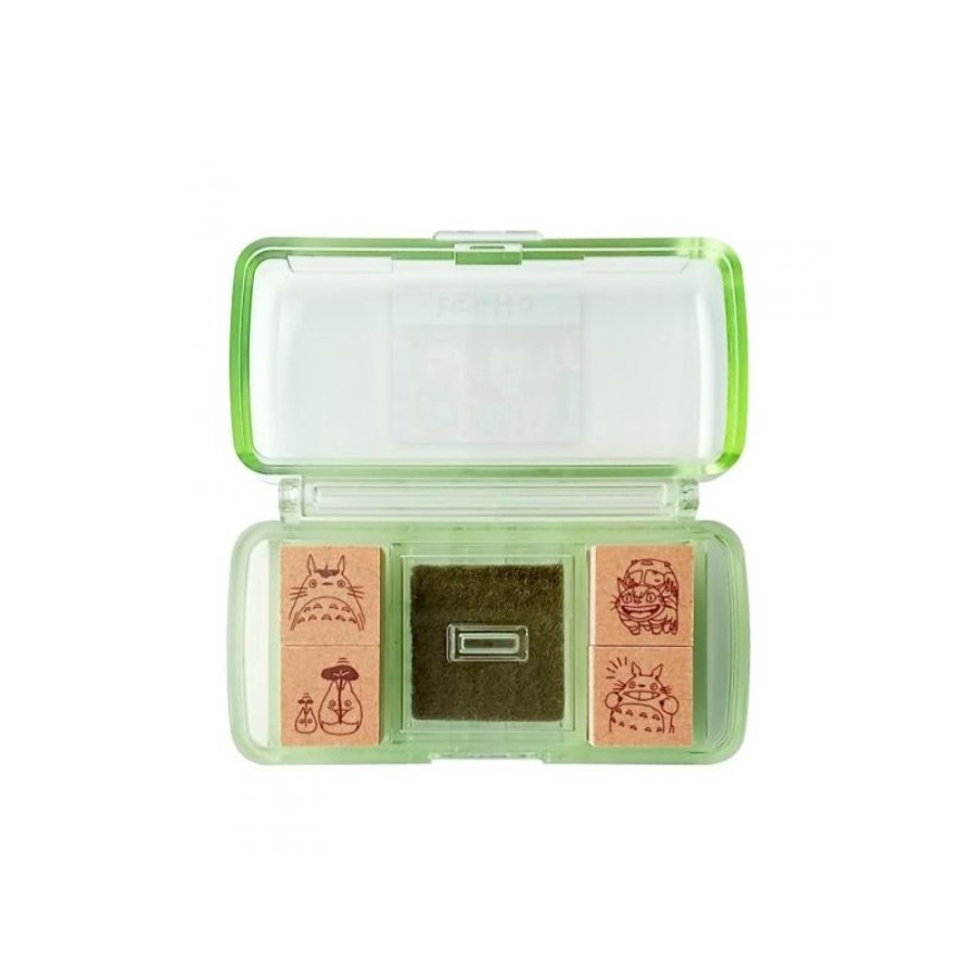 Small Equipment | Maison Ghibli Totoro & Catbus Mini Stamp Set Green - My Neighbor Totoro