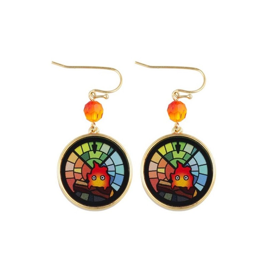 Jewellery | Maison Ghibli Stained Glass Series-Pierced Earrings Calcifer -Howl'S Moving Castle