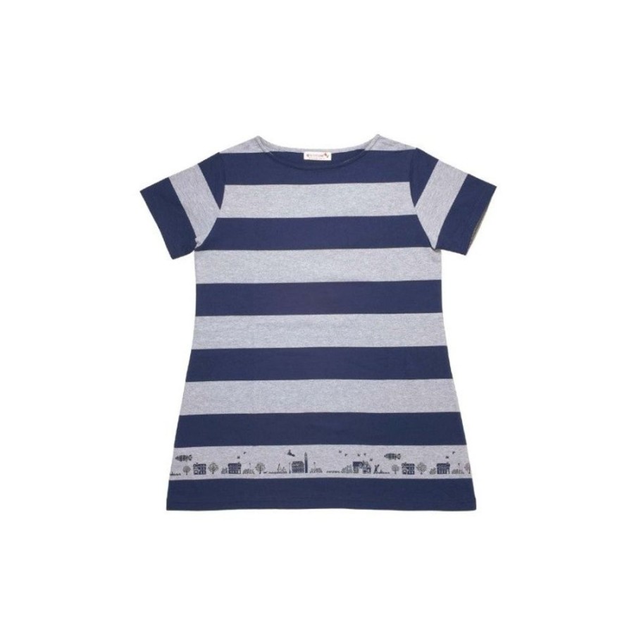 Outfits | Maison Ghibli Striped Tunic Top Kiki Koriko Town Black White - Kiki'S Delivery Service