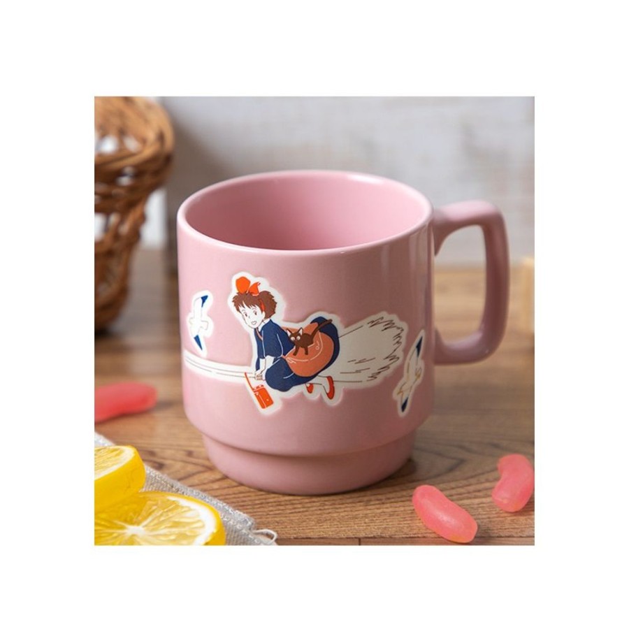 Kitchenware | Maison Ghibli Coloful Embossed Mug Kiki On Her Broom - Kiki'S Delivery Service