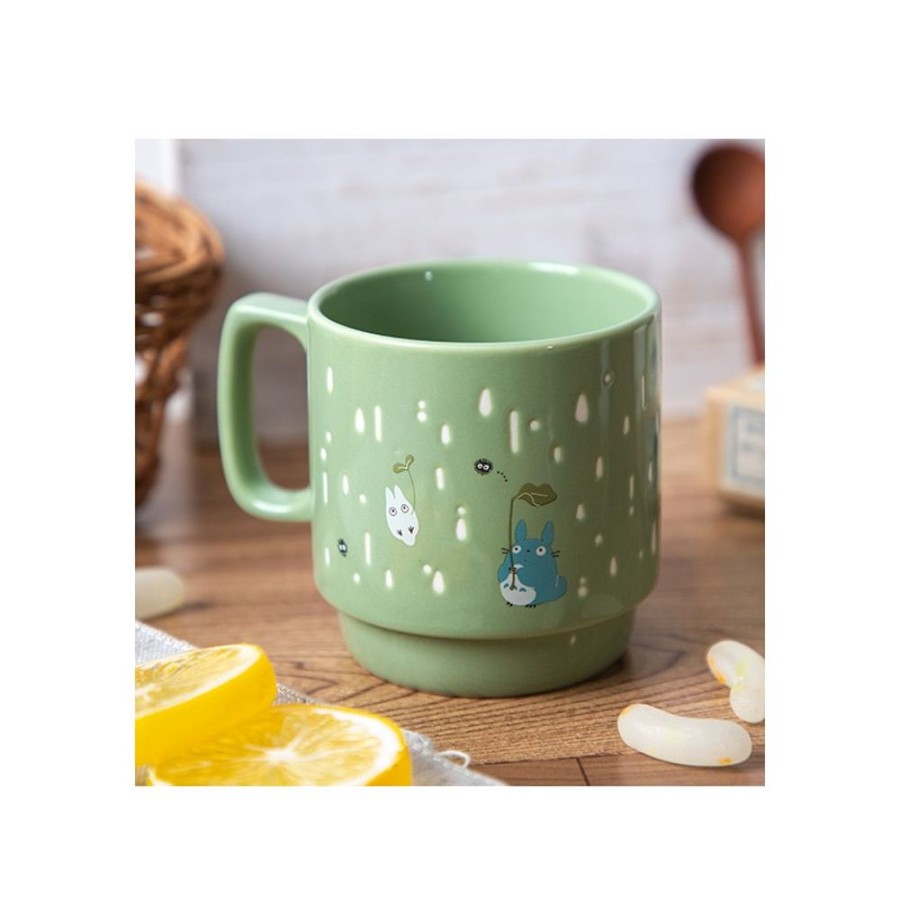 Kitchenware | Maison Ghibli Coloful Embossed Mug Totoro Holding Umbrella - My Neighbor Totoro