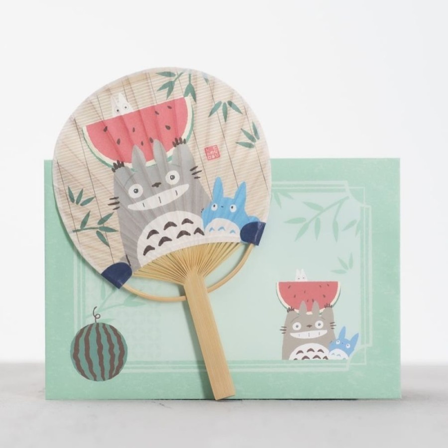 Accessories | Maison Ghibli Bamboo Fan & Letter Set Totoro With Watermelon - My Neighbor Totoro