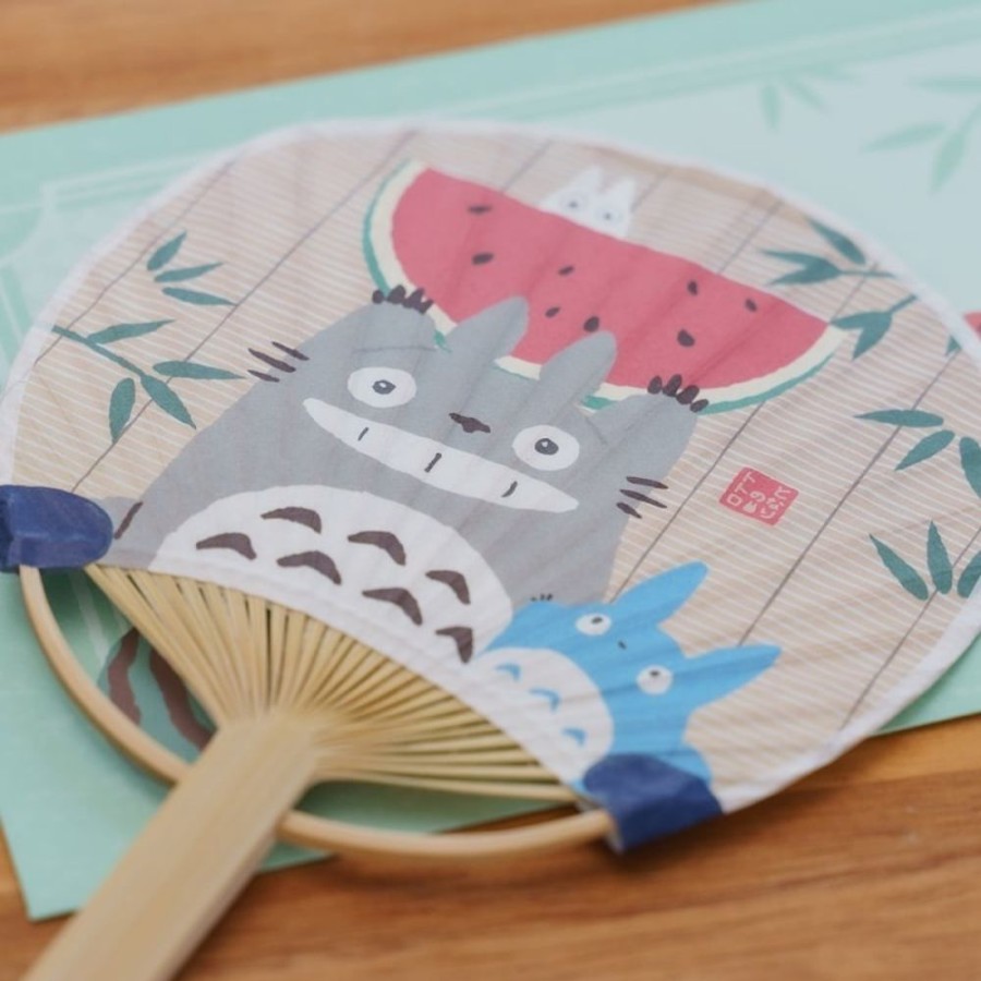 Accessories | Maison Ghibli Bamboo Fan & Letter Set Totoro With Watermelon - My Neighbor Totoro