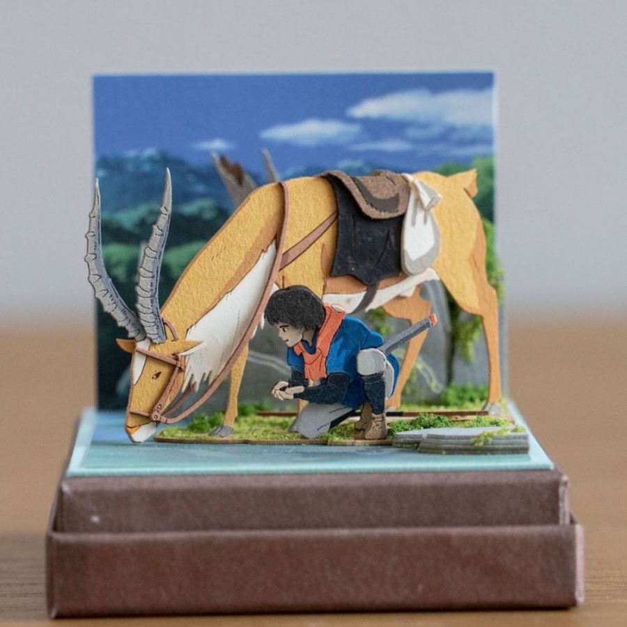 Arts And Crafts | Maison Ghibli Paper Craft Ashitaka Et Yakul - Princess Mononoke